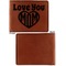Love You Mom Cognac Leatherette Bifold Wallets - Front and Back Single Sided - Apvl