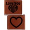 Love You Mom Cognac Leatherette Bifold Wallets - Front and Back