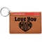 Love You Mom Leatherette Keychain ID Holder - Single Sided