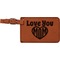 Love You Mom Cognac Leatherette Luggage Tags