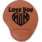 Love You Mom Cognac Leatherette Mouse Pads with Wrist Support - Flat