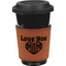 Love You Mom Cognac Leatherette Mug Sleeve - Front