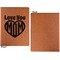 Love You Mom Cognac Leatherette Portfolios with Notepad - Large - Single Sided - Apvl