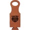Love You Mom Cognac Leatherette Wine Totes - Single Front