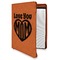 Love You Mom Cognac Leatherette Zipper Portfolios with Notepad - Main