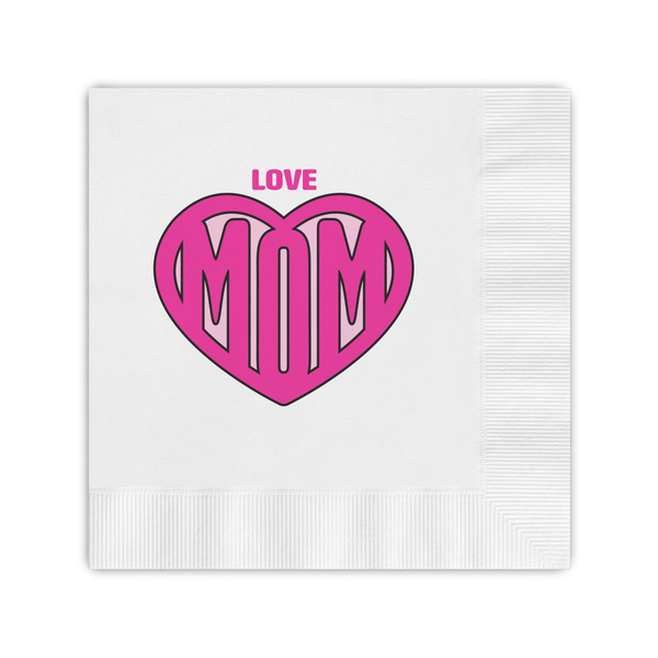 Custom Love You Mom Coined Cocktail Napkins