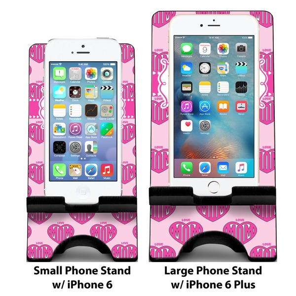 Love You Mom Compare Phone Stand Sizes - with iPhones