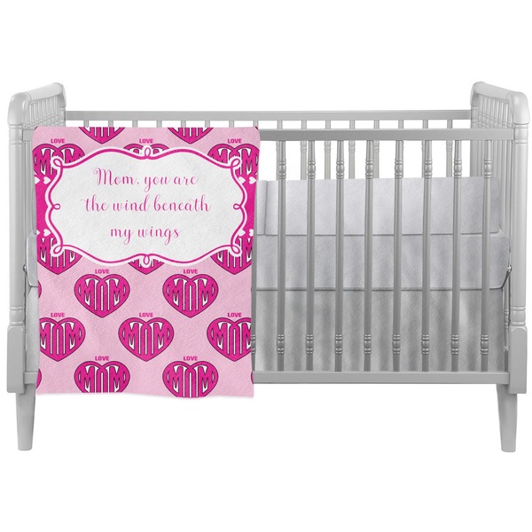 Custom Love You Mom Crib Comforter / Quilt