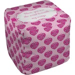 Love You Mom Cube Pouf Ottoman