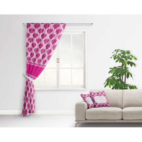 Love You Mom Curtain With Window and Rod - in Room Matching Pillow