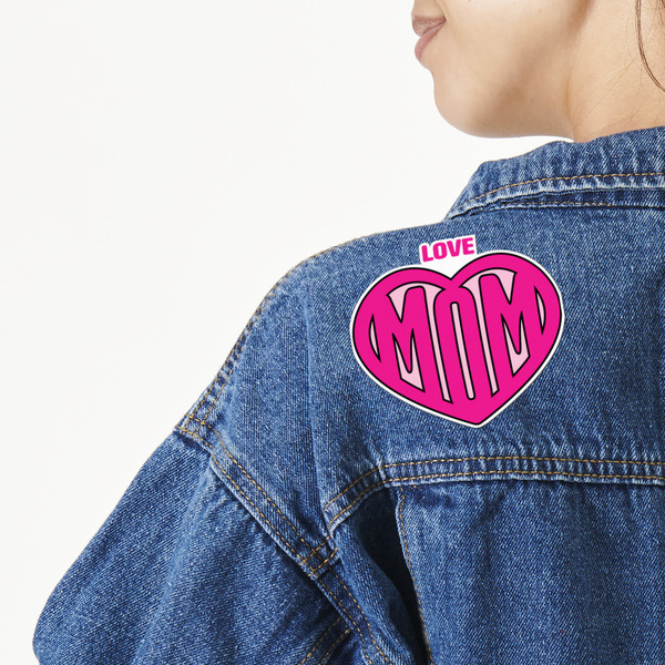 Custom Love You Mom Twill Iron On Patch - Custom Shape - Large