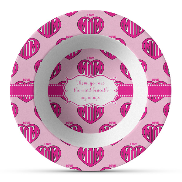 Custom Love You Mom Plastic Bowl - Microwave Safe - Composite Polymer