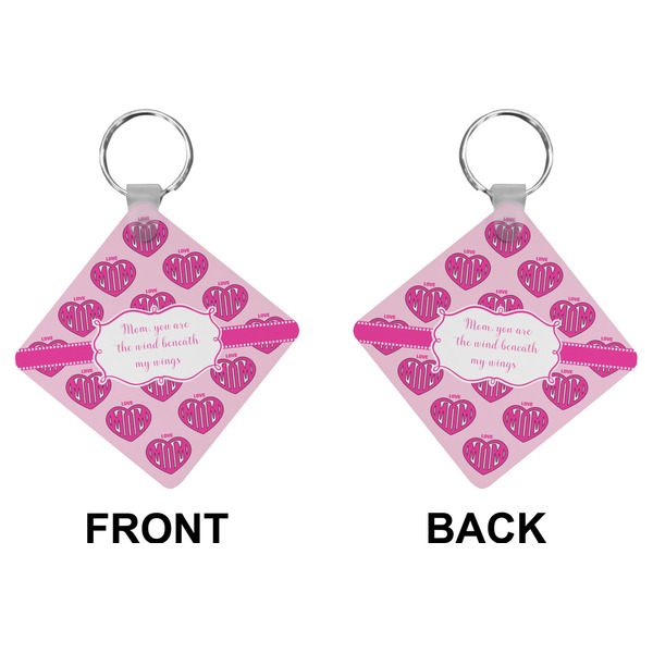 Love You Mom Diamond Keychain (Front + Back)