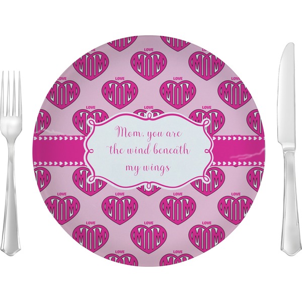 Custom Love You Mom 10" Glass Lunch / Dinner Plates - Single or Set