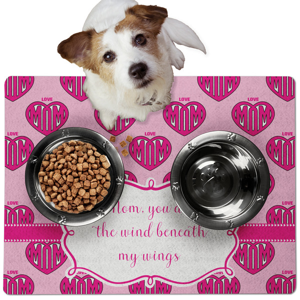 Custom Love You Mom Dog Food Mat - Medium