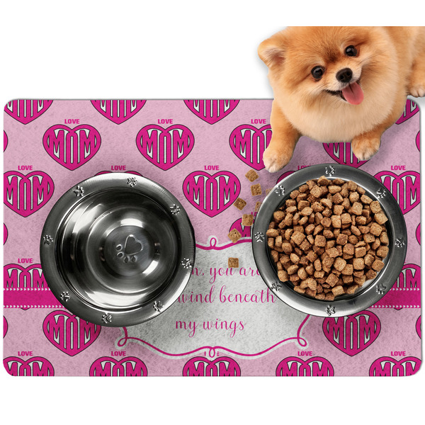 Custom Love You Mom Dog Food Mat - Small