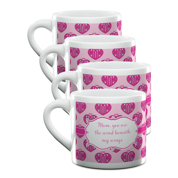 Custom Love You Mom Double Shot Espresso Cups - Set of 4