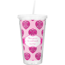 Love You Mom Double Wall Tumbler with Straw