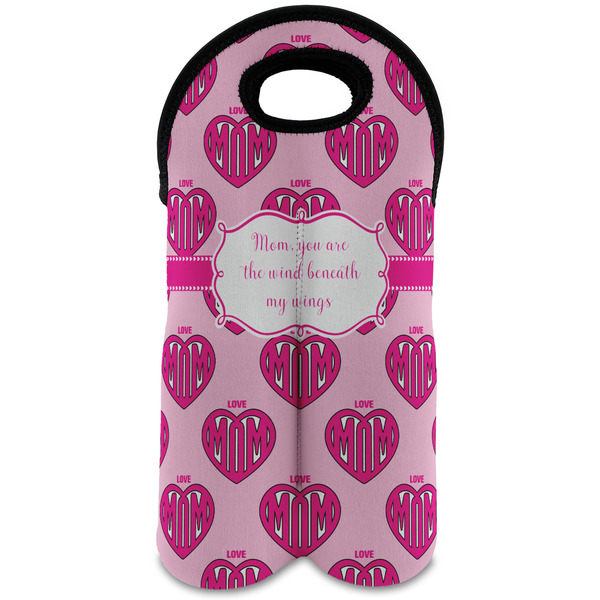 Custom Love You Mom Wine Tote Bag (2 Bottles)