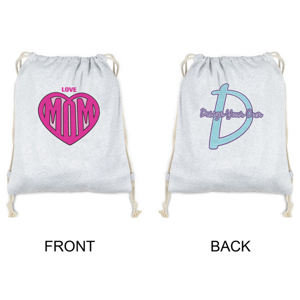 Love You Mom Drawstring Backpacks - Sweatshirt Fleece - Double Sided - APPROVAL