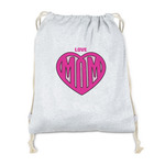 Love You Mom Drawstring Backpack - Sweatshirt Fleece - Double Sided