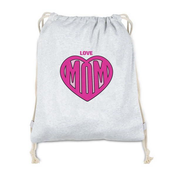 Custom Love You Mom Drawstring Backpack - Sweatshirt Fleece - Double Sided