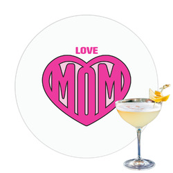 Love You Mom Printed Drink Topper - 3.25"
