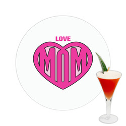 Love You Mom Printed Drink Topper -  2.5"