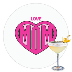Love You Mom Printed Drink Topper - 3.5"