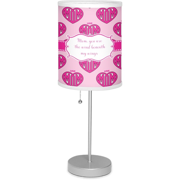 Custom Love You Mom 7" Drum Lamp with Shade Linen