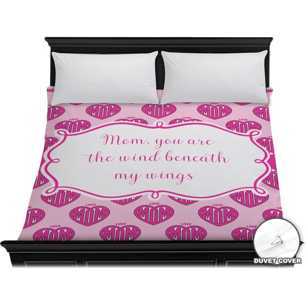 Custom Love You Mom Duvet Cover - King