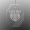 Love You Mom Engraved Glass Ornaments - Octagon