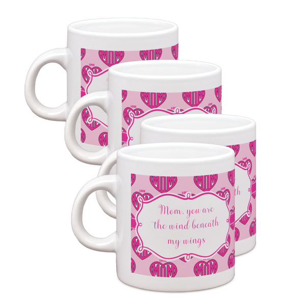 Custom Love You Mom Single Shot Espresso Cups - Set of 4