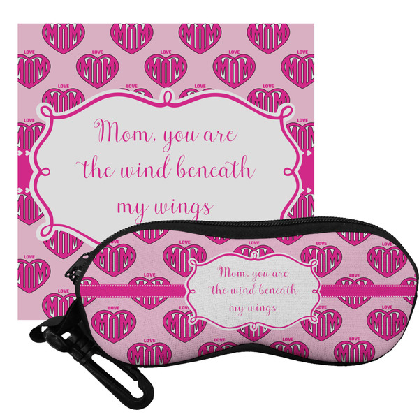 Custom Love You Mom Eyeglass Case & Cloth