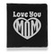 Love You Mom Leather Binder - 1" - Black - Front View