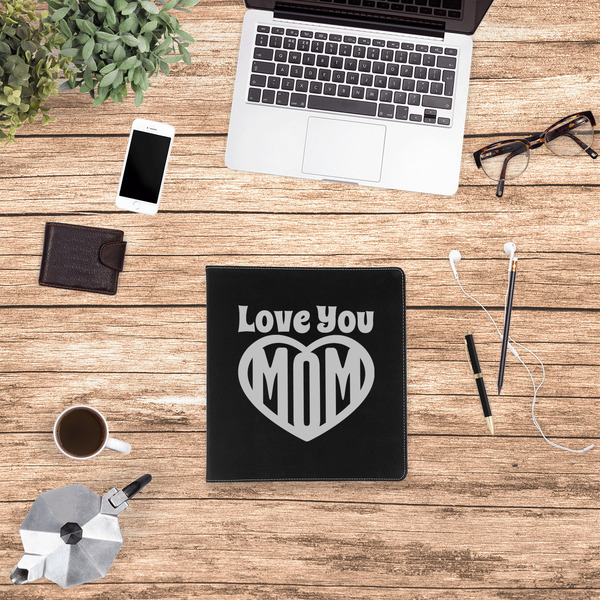 Love You Mom Leather Binder - 1" - Black - Lifestyle