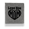 Love You Mom Leather Binder - 1" - Grey - Front View