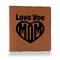 Love You Mom Leather Binder - 1" - Rawhide - Front View