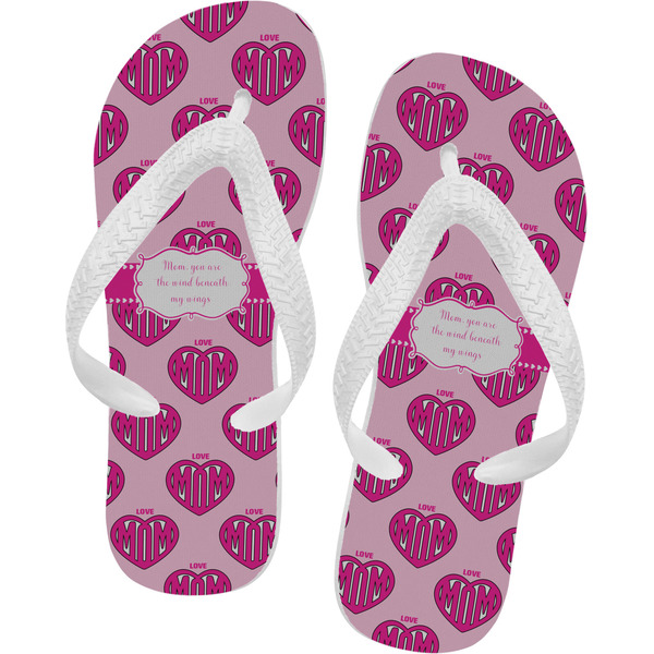 Custom Love You Mom Flip Flops - Large
