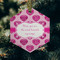 Love You Mom Frosted Glass Ornament - Hexagon (Lifestyle)