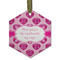 Love You Mom Flat Glass Ornament - Hexagon