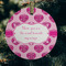 Love You Mom Frosted Glass Ornament - Round (Lifestyle)