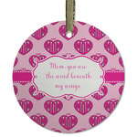 Love You Mom Flat Glass Ornament - Round