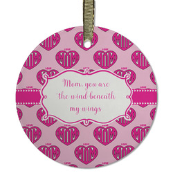 Love You Mom Flat Glass Ornament - Round