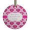 Love You Mom Frosted Glass Ornament - Round