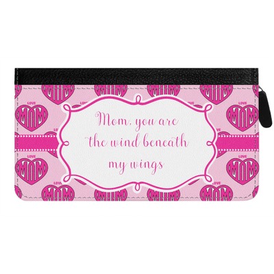 Love You Mom Genuine Leather Ladies Zippered Wallet