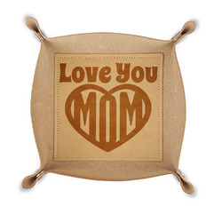 Love You Mom Genuine Leather Valet Tray