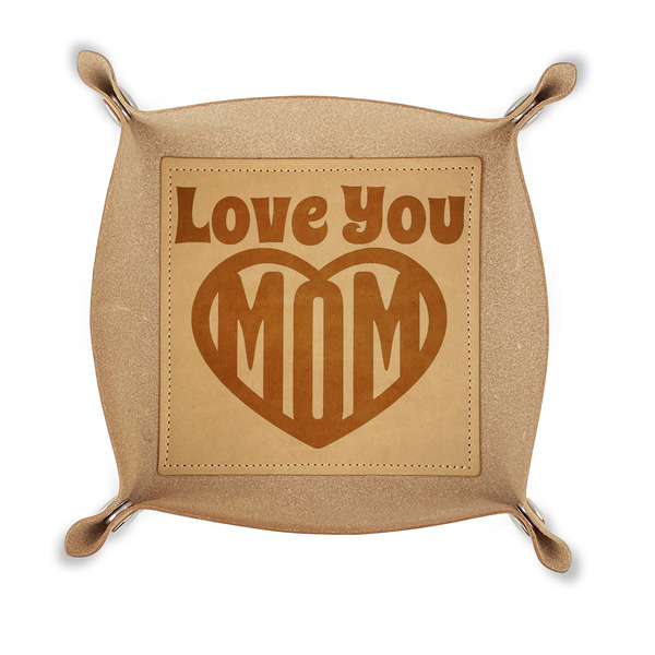 Custom Love You Mom Genuine Leather Valet Tray