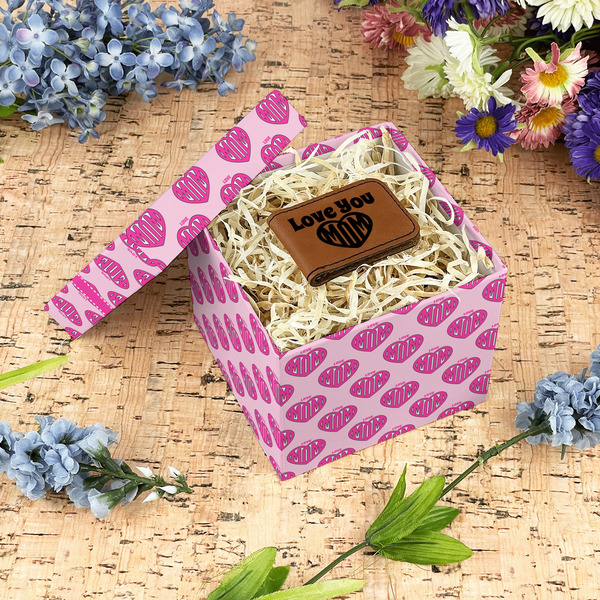 Love You Mom Gift Boxes with Lid - Canvas Wrapped - Small - In Context
