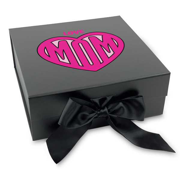 Custom Love You Mom Gift Box with Magnetic Lid - Black